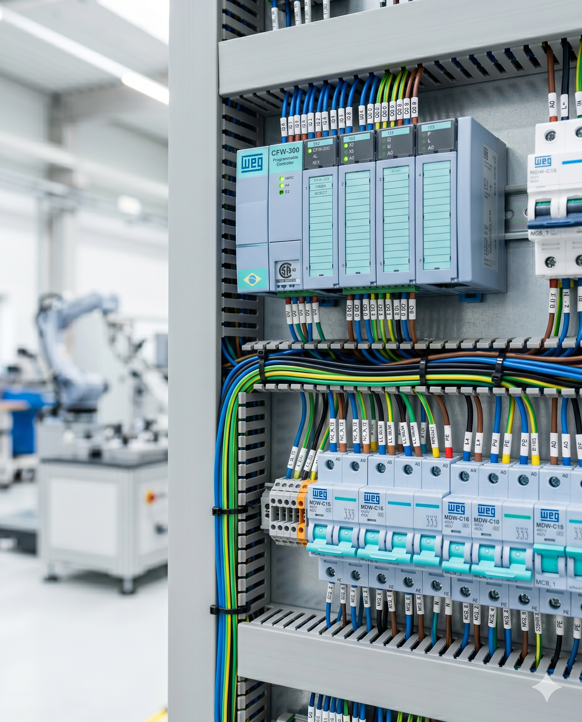 Detalhe de engenharia elétrica de precisão